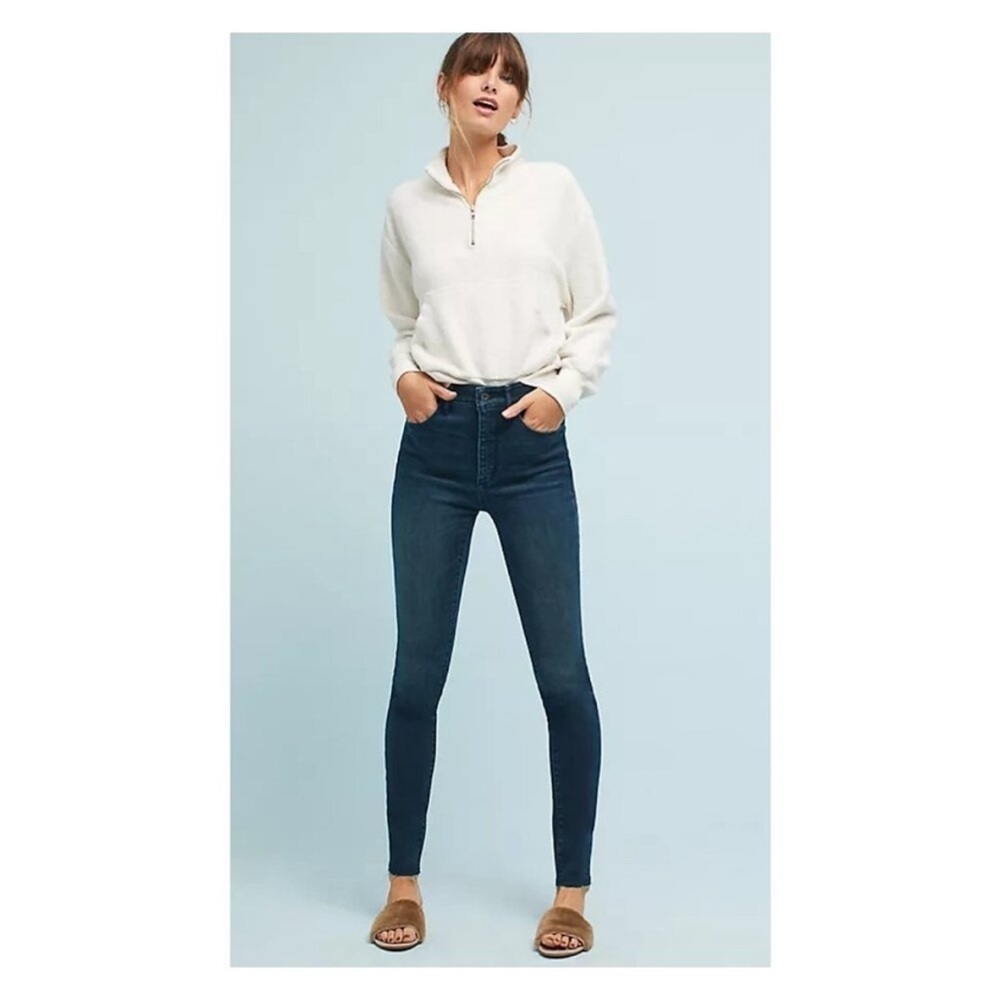 PILCRO & The Letterpress Anthropologie Ultra Hi Rise Skinny Raw Hem Womens 25